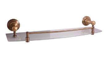 Etagère murale de douche avec rail rétro MORAVA en laiton bronze 50x14x7,6 cm