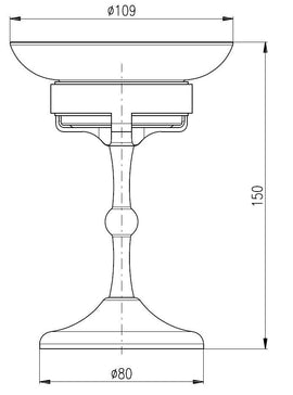 Porte-savon à poser rétro MORAVA en laiton noir 10,9x 15 cm - 0