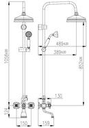 Colonne de douche MORAVA en laiton bronze avec douchette 108 cm