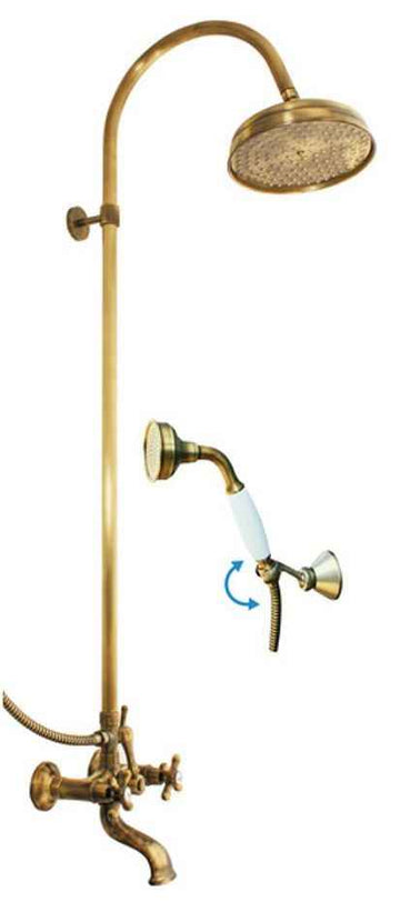 Colonne de douche MORAVA en laiton bronze avec douchette 108 cm