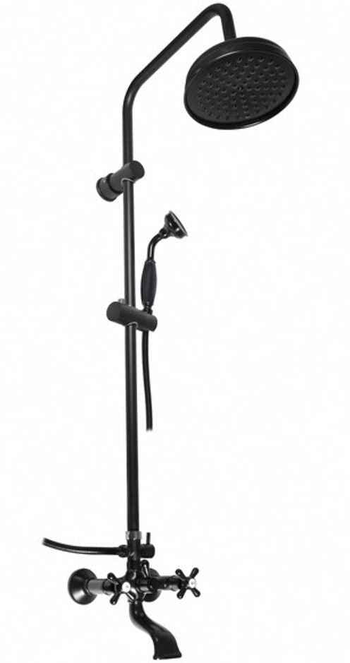 Colonne de douche MORAVA en laiton noir avec douchette 108 cm