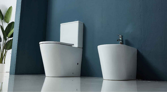 Ensemble Cuvette WC sans bride Rimless à poser ZINA - avec abattant et réservoir