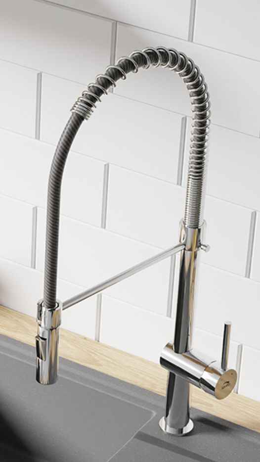 Miscelatore per cucina con doccia, alto