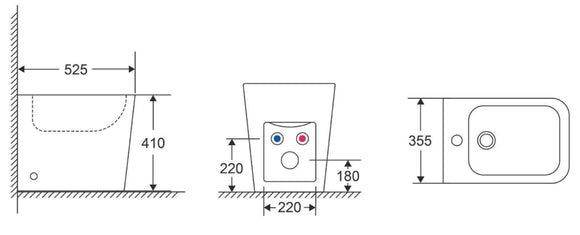 Bidet à poser DOUA 52,5x35,5x41 cm