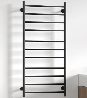 Radiateur sèche-serviette électrique TRUMPET noir mat H. 100 cm