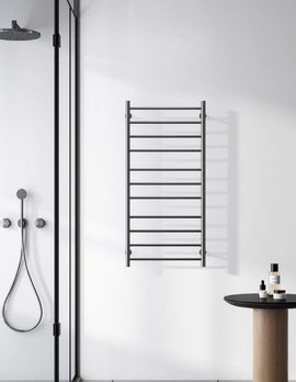 Radiateur sèche-serviette électrique TRUMPET noir mat H. 100 cm - 0