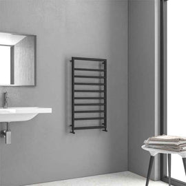 Radiateur sèche-serviette vertical DESIGN 7 10,7x50x90 cm en laiton noir mat