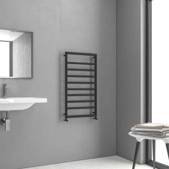 Radiateur sèche-serviette vertical DESIGN 7 10,7x50x90 cm en laiton noir mat