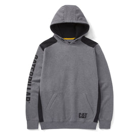 Logo panel hooded sweatshirt dark heather grey