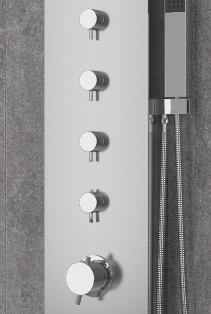 Colonne de douche hydromassante GRANDE ELEA en acier inoxydable 165 cm