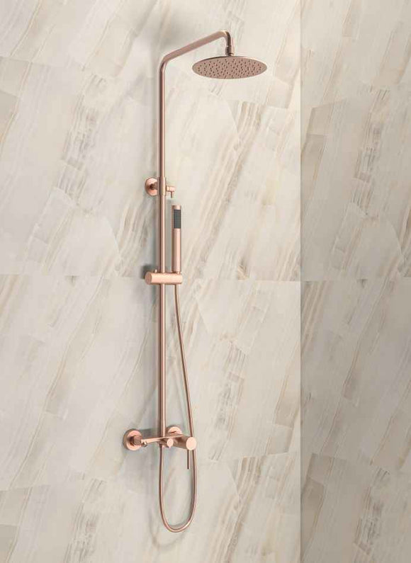 Colonne de douche ARTEMIS avec douchette en inox rose gold H. 122 cm