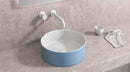 Vasque ronde bleue à poser sans trou JEY-M 35,5 x35,5 x 12 cm