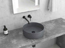 Vasque ronde grise à poser sans trou JEY-M 35,5 x35,5 x 12 cm