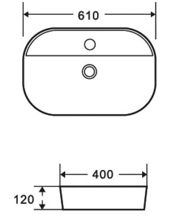 Vasque ovale à poser BE 61x40x12 cm