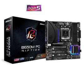 ASRock B650M PG Riptide / AMD B650 / AM5 / 4x DDR5 DIMM / 2x M.2 / HDMI / DP / USB-C / mATX