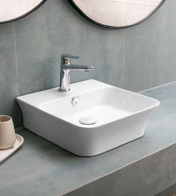 Vasque rectangulaire à poser APALLA 41x41,5x12,5 cm en céramique