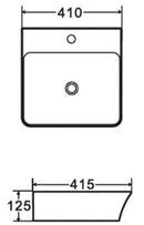 Vasque rectangulaire à poser APALLA 41x41,5x12,5 cm en céramique
