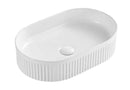 Vasque striée ovale à poser sans trou FOTSY 50x32x12,2 cm