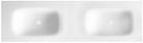 Grand lavabo double sans trou à encastrer SPACE en solid surface 175x46x16 cm