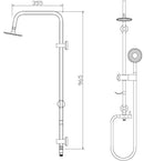 Set de douche mural noir mat MAGDA avec douchette 96,5 cm