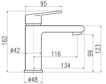 Mitigeur lavabo COLORADO en laiton noir sans siphon H. 16,2cm