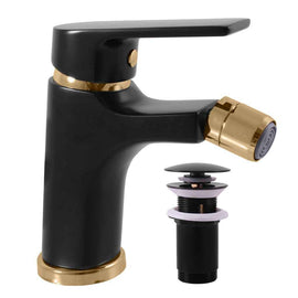 Mitigeur bidet COLORADO en laiton doré noir avec siphon