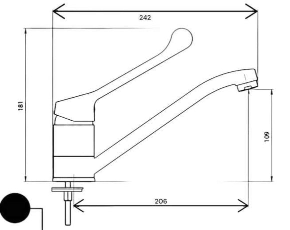Miscelatore lavello cucina leva clinica completo