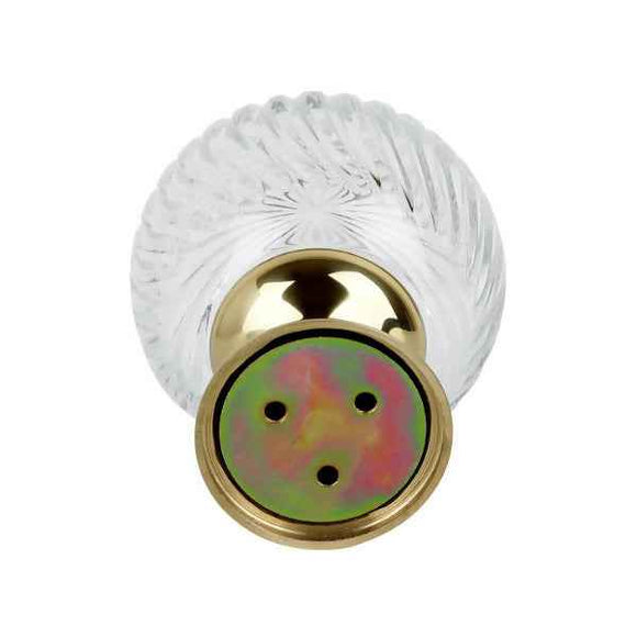 Boule de rampe haut de gamme BOWL CRISTAL – Laiton poli et cristal torsadé