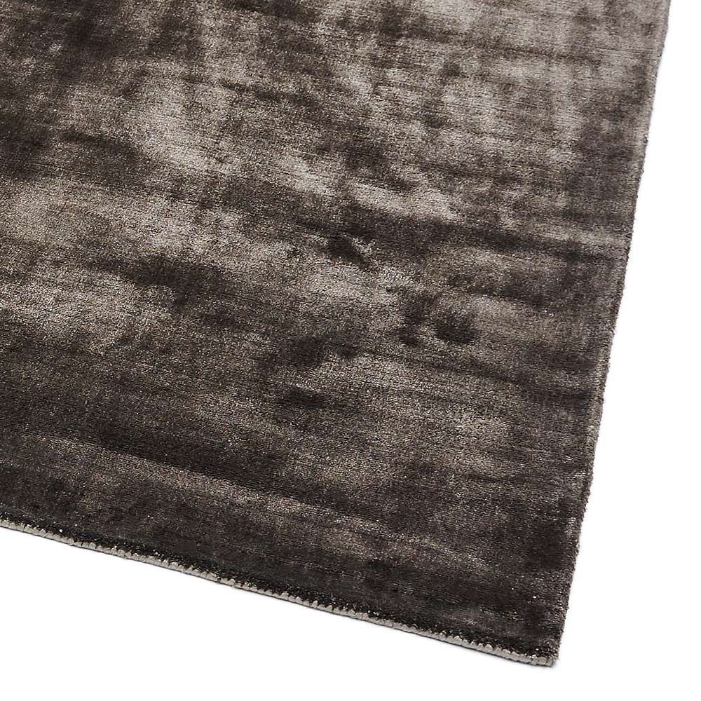 Tapis de salon en viscose fait main titane