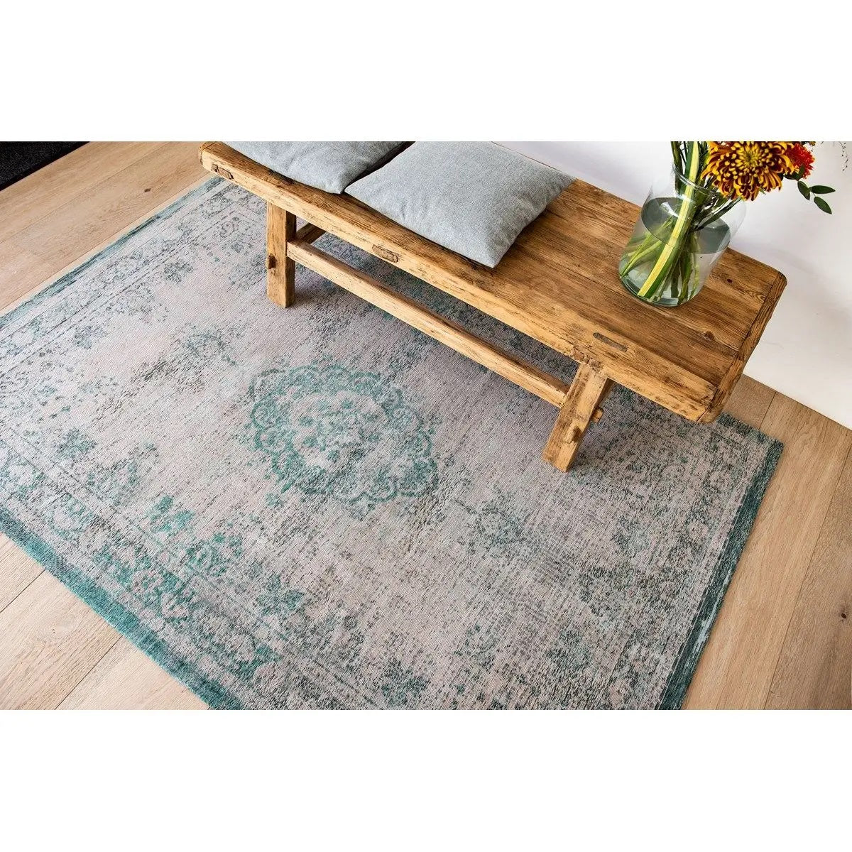 Tapis de salon coton médaillon fading world
