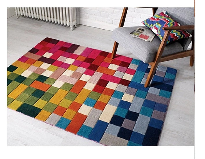 Tapis de salon en laine fait main lutece