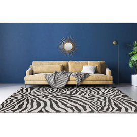 Tapis de salon en viscose design fait main zebra