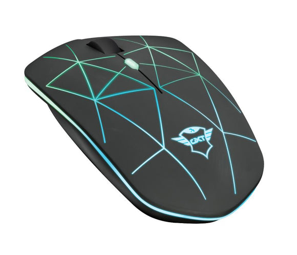 Souris trust  gxt 117 strike  gaming sans fil 24 ghz optique 1 400 dpi défilement 6/1 rétroéclairage bouton de sélection de vitesse noire  tr-22625  timbre vert 018 lei