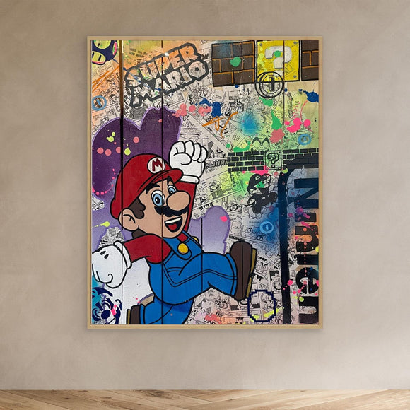 Super Mario impression sur toile de l'œuvre originale de Vincent STREIFF