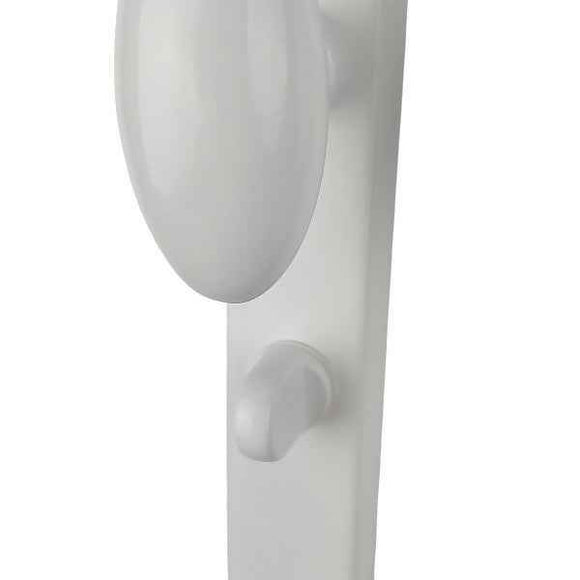 2 poignées de porte sur plaque CHIC, Verrou de condamnation pour salle de bain/WC, Aluminium blanc RAL 9016, Entraxe 195 mm