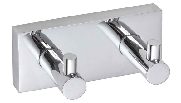 Patère double murale BETA en laiton chromé 12 x 5,5 x5 cm