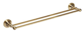 Porte-serviette double RETRO en laiton bronze 66,5x6,5x12 cm