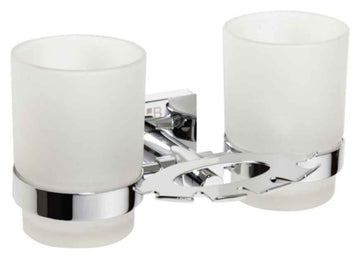 Porte verre et brosse à dents double mural BETA 19x9,5x12,5cm