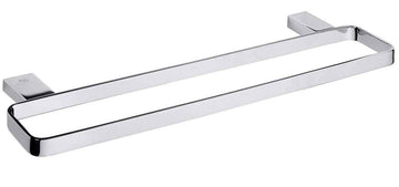 Porte serviette double VIA en chrome 50 x2 x13,2 cm