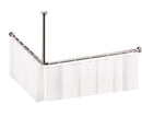 Tringle de coin pour rideau de douche en acier poli 90x90 cm-3