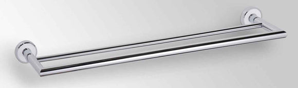 Porte-serviettes double OMEGA en laiton chromé 65,5x5,5x11cm