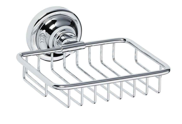 Porte-savon en grille mural en laiton chromé RETRO 14x6,5x14,2 cm