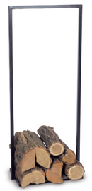 Range-bûches droit en acier noir