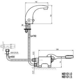 Robinet à commande au pied avec sortie d'eau froide