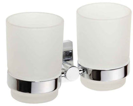 Porte brosses à dents double en verre BETA 16x9,5x9 cm