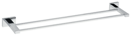 Porte-serviettes double PLAZA en laiton chromé 12x62,5x3,5 cm - 0