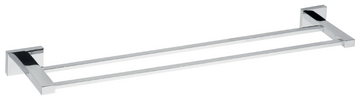 Porte-serviettes double PLAZA en laiton chromé 12x62,5x3,5 cm - 0