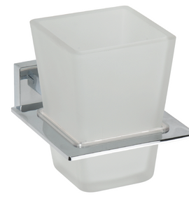 Porte brosses à dents mural en verre PLAZA 12,5x8,5x10 cm