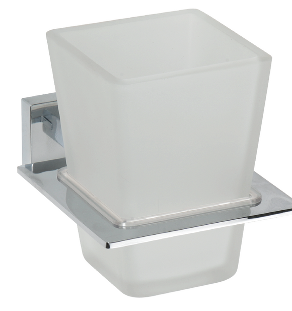 Porte brosses à dents mural en verre PLAZA 12,5x8,5x10 cm