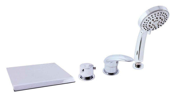 Mitigeur baignoire à cascade DANUBO 4 trous en laiton chromé